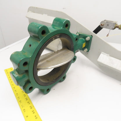 8" Butterfly Valve W/ Pneumatic Piston Damper Actuator Spring Return 25PSI