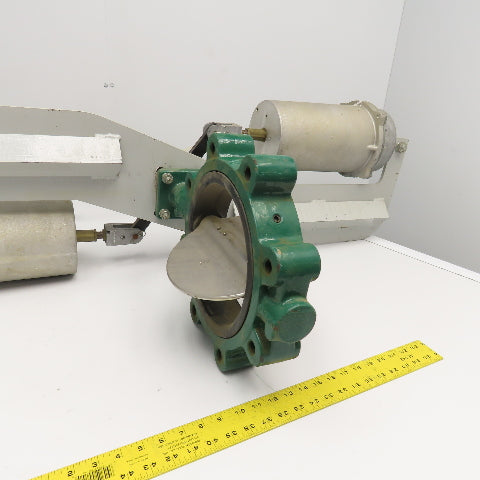 8" Butterfly Valve W/ Pneumatic Piston Damper Actuator Spring Return 25PSI