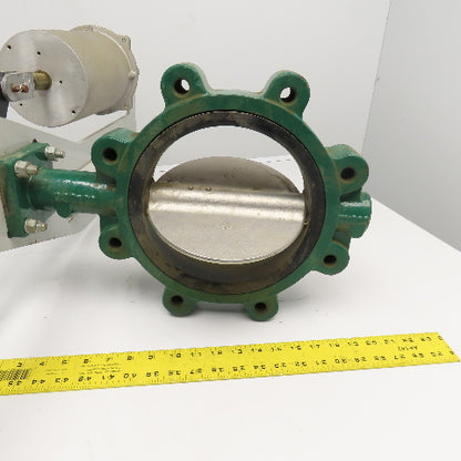 8" Butterfly Valve W/ Pneumatic Piston Damper Actuator Spring Return 25PSI