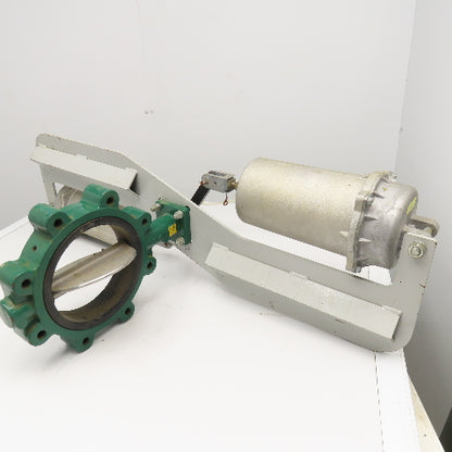 8" Butterfly Valve W/ Pneumatic Piston Damper Actuator Spring Return 25PSI