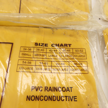 DuraWear 1225 Size XXL PVC/Polyester Non-Conductive Raincoat 2-Piece Lot Of 7