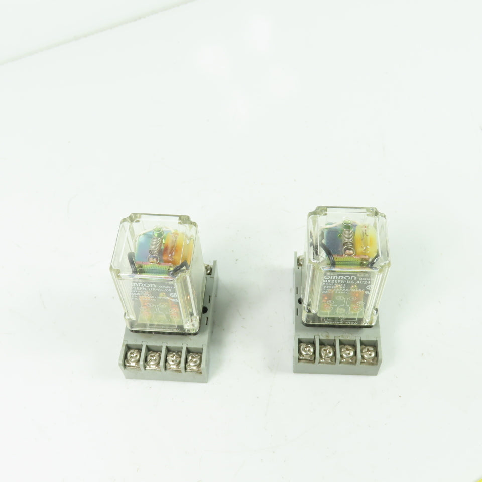 Omron MK2EPN-UA-AC24 10A 230VAC Relay 24VDC Coil Lot of 2