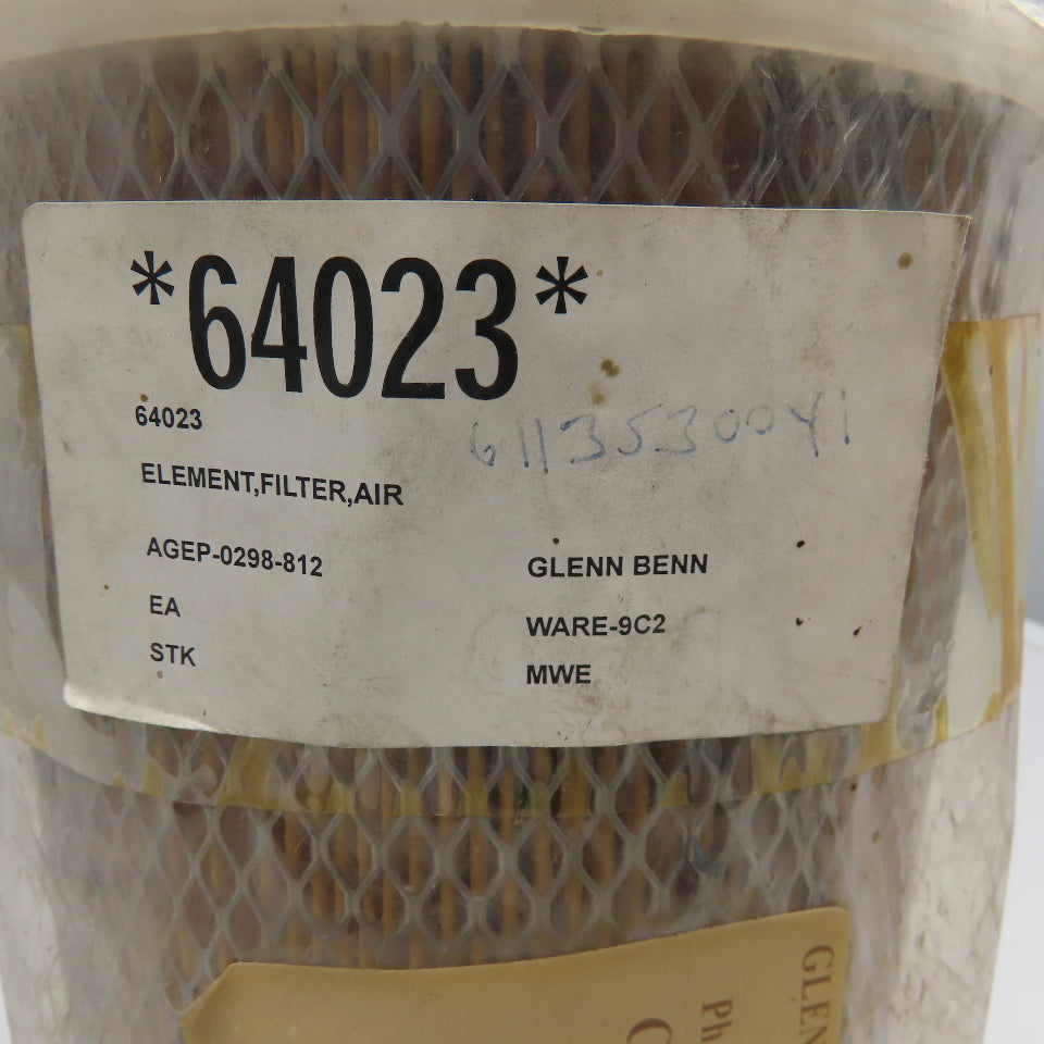 Bennett 64023 6-1/2" OD x 4-1/4" ID 12" Tall Pleated Air Filter Cartridge