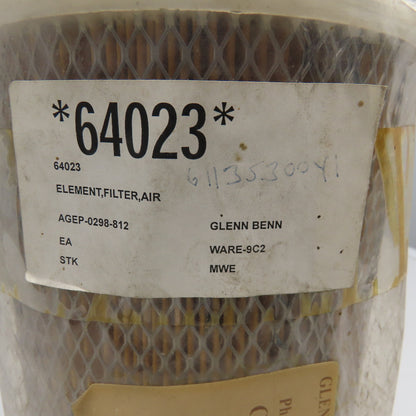 Bennett 64023 6-1/2" OD x 4-1/4" ID 12" Tall Pleated Air Filter Cartridge