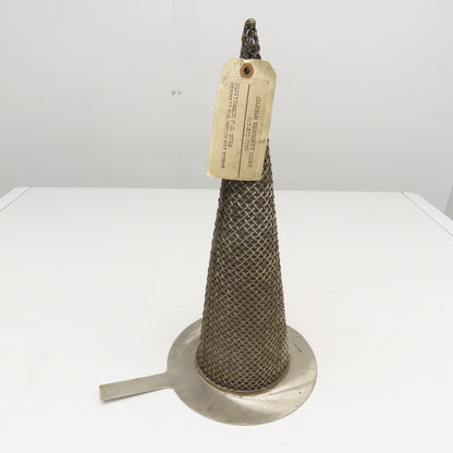 Glenn Bennett 4-1/2" ID x 17" OAL Witches Hat Cone Strainer Stainless Steel NOS