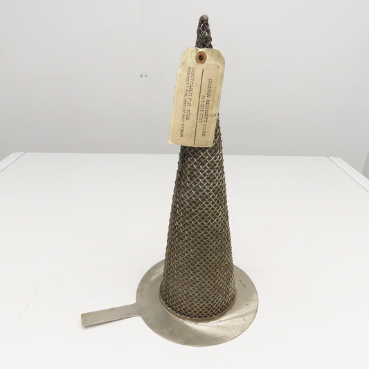 Glenn Bennett 4-1/2" ID x 17" OAL Witches Hat Cone Strainer Stainless Steel NOS