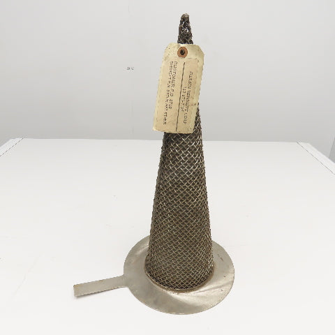 Glenn Bennett 4-1/2" ID x 17" OAL Witches Hat Cone Strainer Stainless Steel NOS