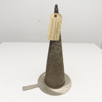 Glenn Bennett 4-1/2" ID x 17" OAL Witches Hat Cone Strainer Stainless Steel NOS