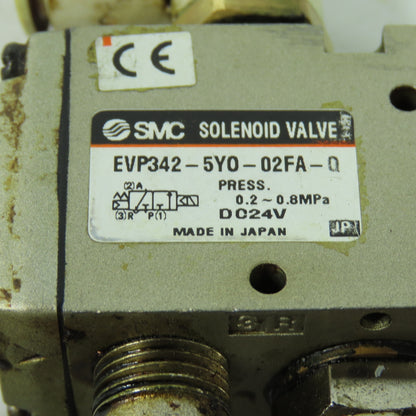 SMC EVP342-5Y0-02FA-Q Pneumatic Solenoid Valve 1/4" NPT 24VDC