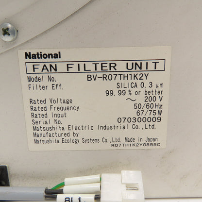 National BV-R07TH1K2Y 200V Clean Room Fan Filter Unit 99.99% + Efficiency