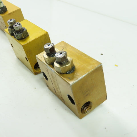 Lubrication Metering Manifold Lot Of (1) 4 Way & (2) 2 Way