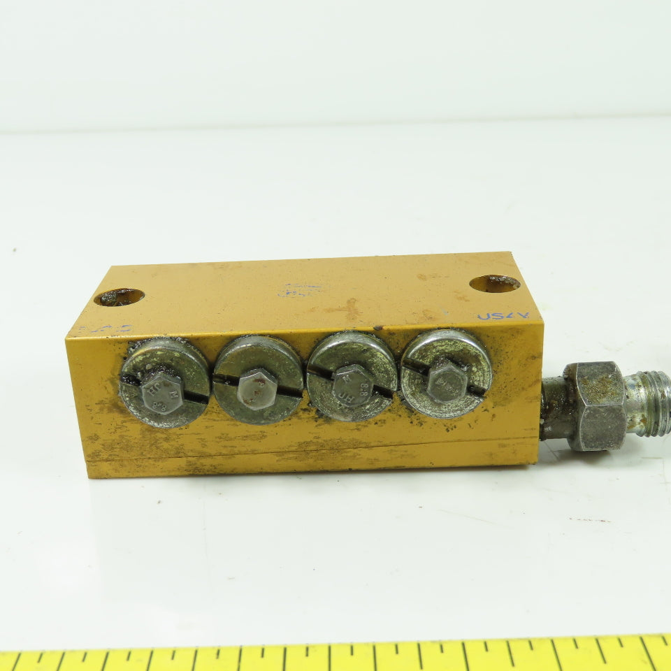 Lubrication Metering Manifold Lot Of (1) 4 Way & (2) 2 Way