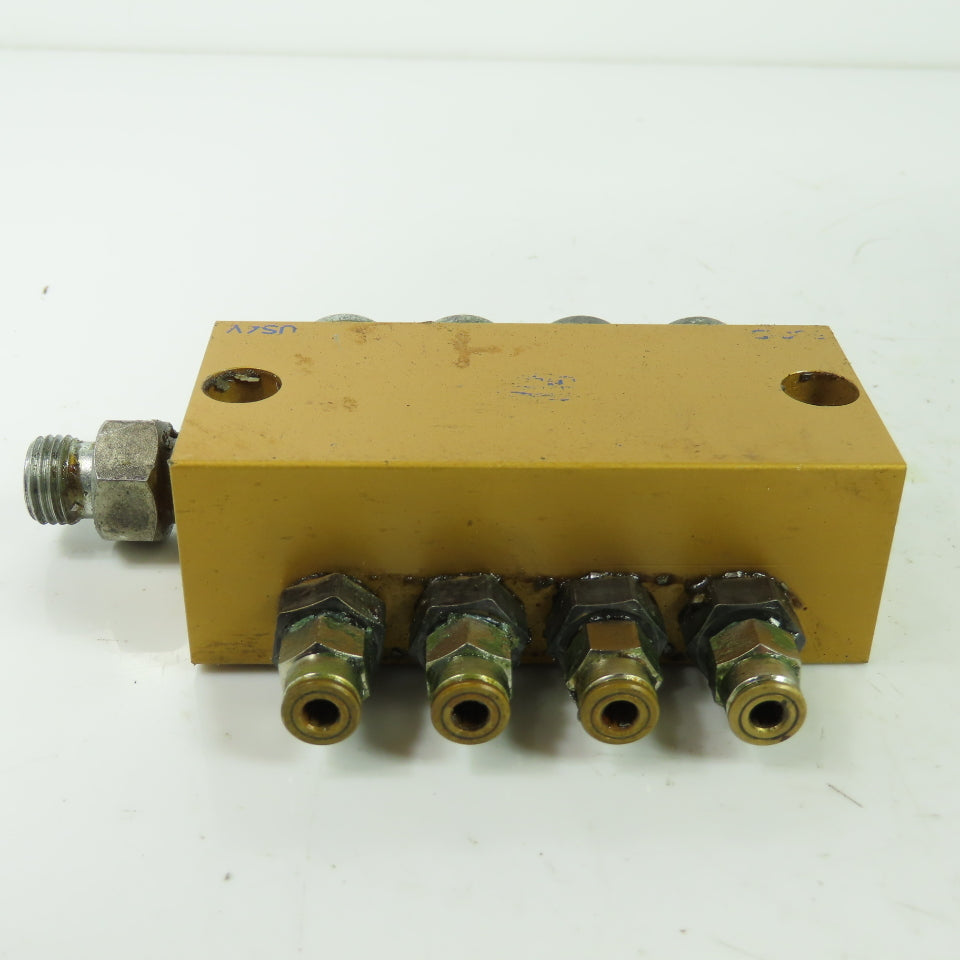 Lubrication Metering Manifold Lot Of (1) 4 Way & (2) 2 Way