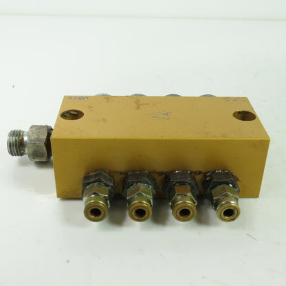 Lubrication Metering Manifold Lot Of (1) 4 Way & (2) 2 Way