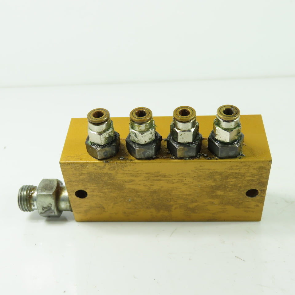 Lubrication Metering Manifold Lot Of (1) 4 Way & (2) 2 Way