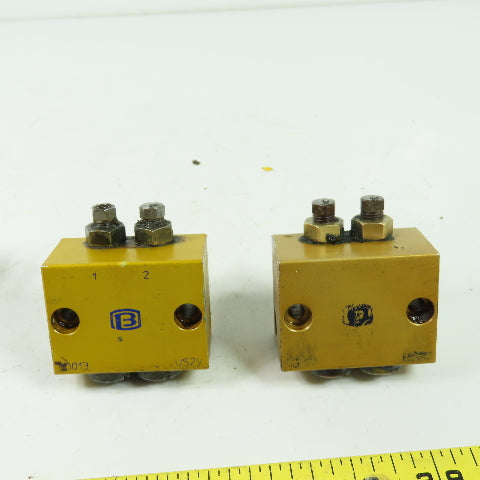 Lubrication Metering Manifold Lot Of (1) 4 Way & (2) 2 Way