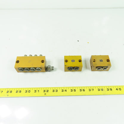 Lubrication Metering Manifold Lot Of (1) 4 Way & (2) 2 Way