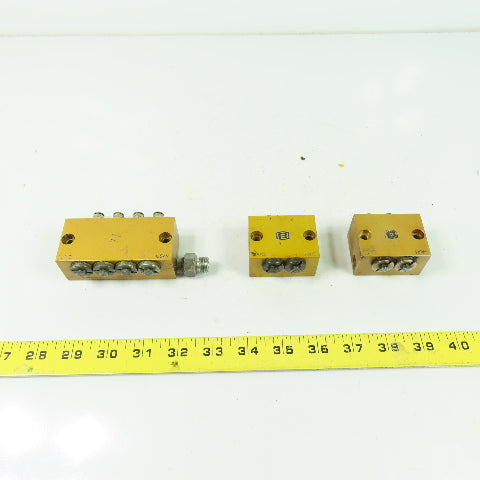 Lubrication Metering Manifold Lot Of (1) 4 Way & (2) 2 Way