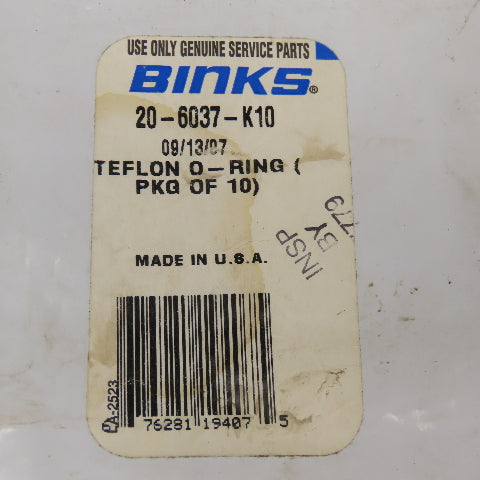 Binks 20-6037-K10 Teflon O-Ring Pack Of 10