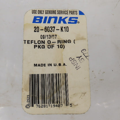 Binks 20-6037-K10 Teflon O-Ring Pack Of 10