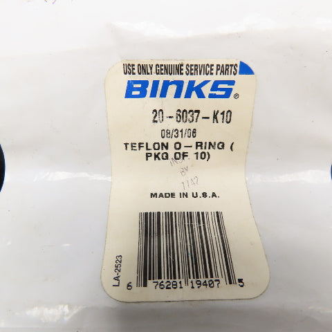 Binks 20-6037-K10 Teflon O-Ring Pack Of 24