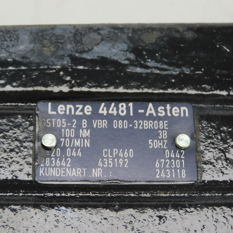 Lenze GST05-2 B VBR 080-32BR08E 0.75kW Inline Gear Motor 220/480V 3PH Tested