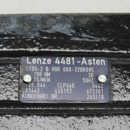 Lenze GST05-2 B VBR 080-32BR08E 0.75kW Inline Gear Motor 220/480V 3PH Tested
