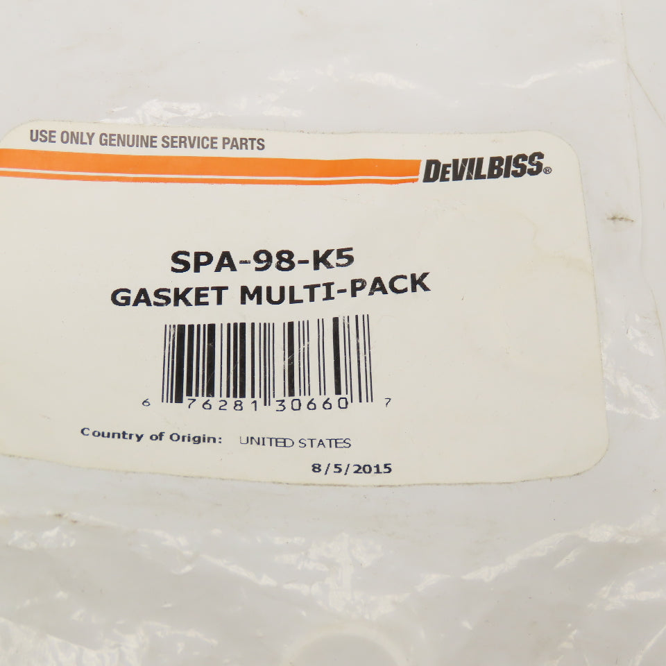 DeVilbiss SPA-98-K5 Gasket Multipack 5 Per Pack