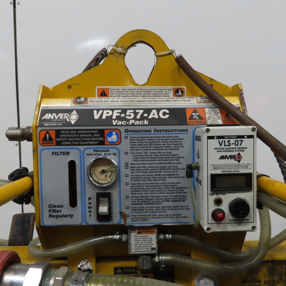 Anver E50M2-126SGMR 500LB Two Pad Side Suction Gripper Vacuum Lifter 115V
