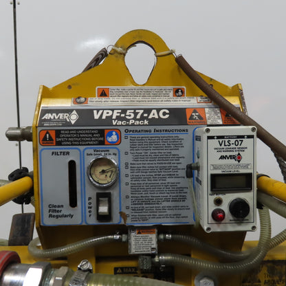 Anver E50M2-126SGMR 500LB Two Pad Side Suction Gripper Vacuum Lifter 115V