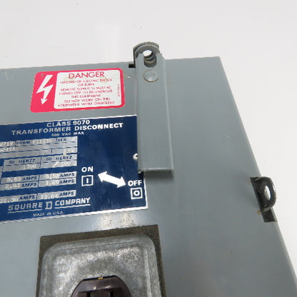 Square D SK5271V Class 9070 Disconnect Transformer Pri 230/460V Sec 115V 1500VA