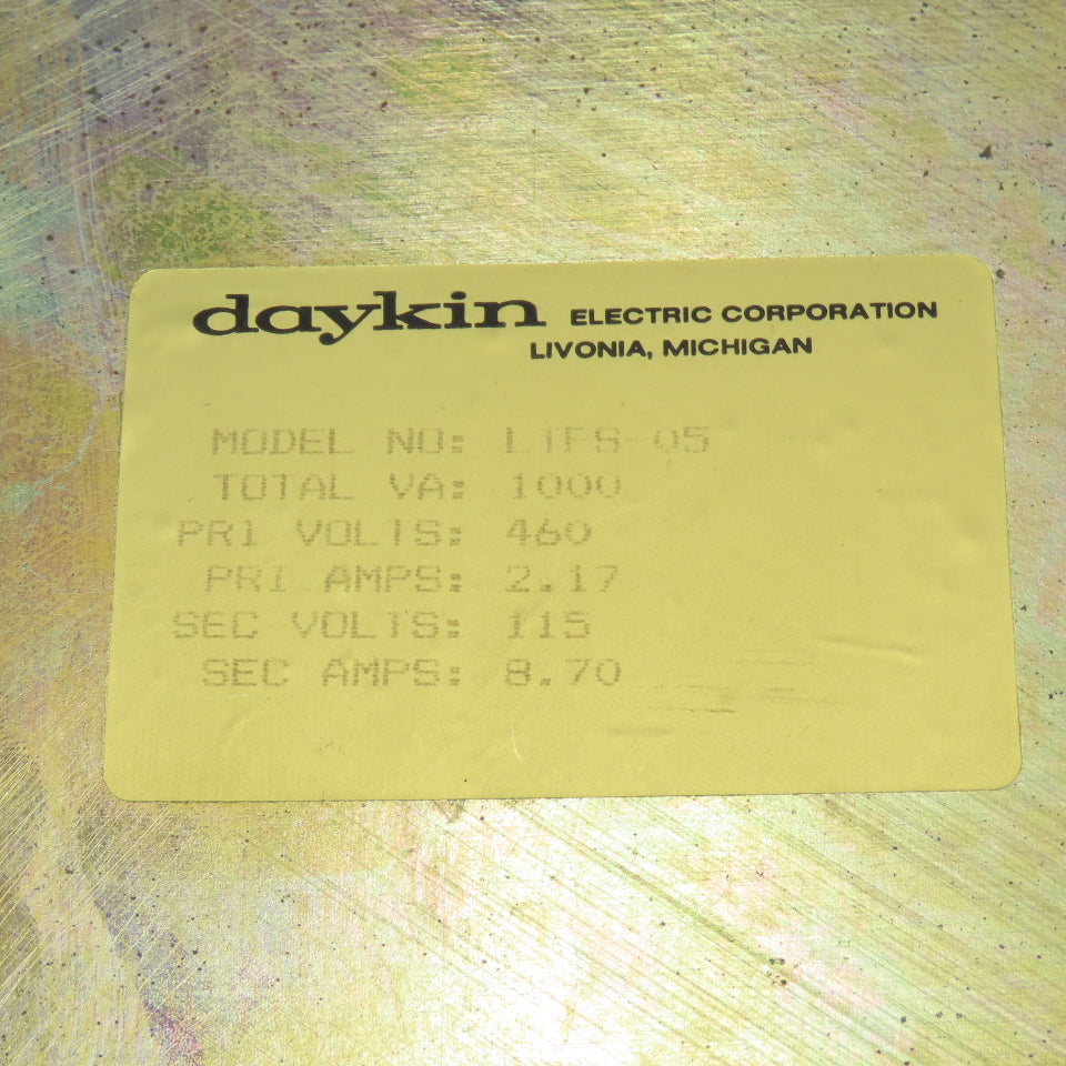 Daykin LTFS-05 Enclosed Disconnect Transformer Pri 460V Sec 115V 1000VA