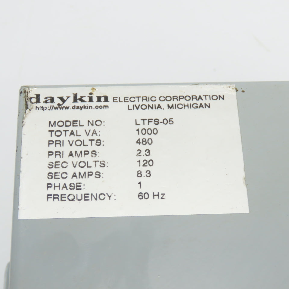 Daykin LTFS-05 Enclosed Disconnect Transformer Pri 460V Sec 120V 1000VA