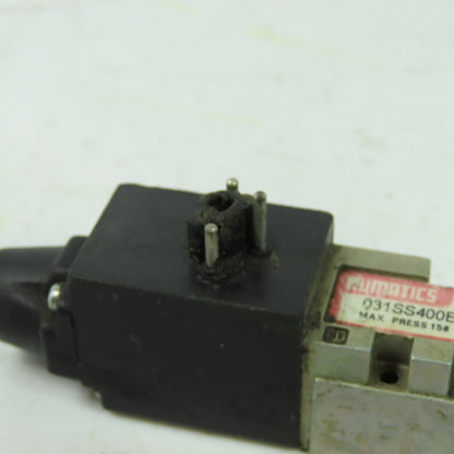 Numatics 031SS400E011B61 Pneumatic Solenoid Valve 158PSIG Max 24VDC Coil