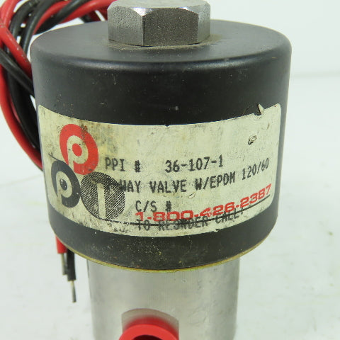 Peter Paul PPI 36-107-1 2-Way Valve W/EPDM 120V 60Hz