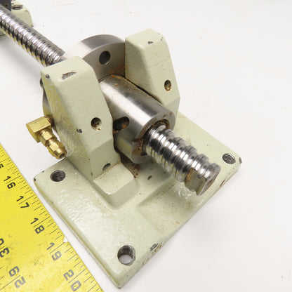 25mm OD Single Start 10mm Pitch Ball Screw Assembly 15" Screw Length 21" OAL