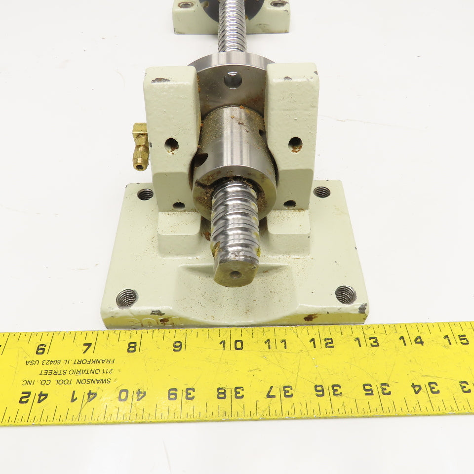 25mm OD Single Start 10mm Pitch Ball Screw Assembly 15" Screw Length 21" OAL