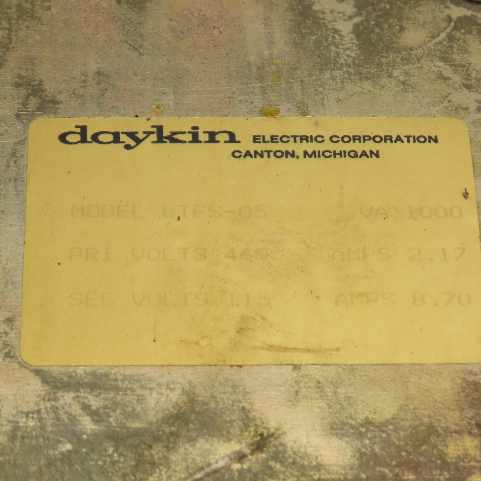 Daykin LTFS-05 Enclosed Disconnect Transformer Pri 460V Sec 115V 1000VA