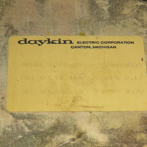 Daykin LTFS-05 Enclosed Disconnect Transformer Pri 460V Sec 115V 1000VA