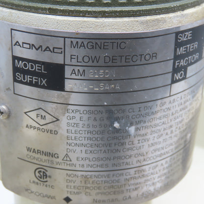 Yokogawa Admag AM215DN 6" Flange Mount Magnetic Flow Detector W/ Grounding Rings