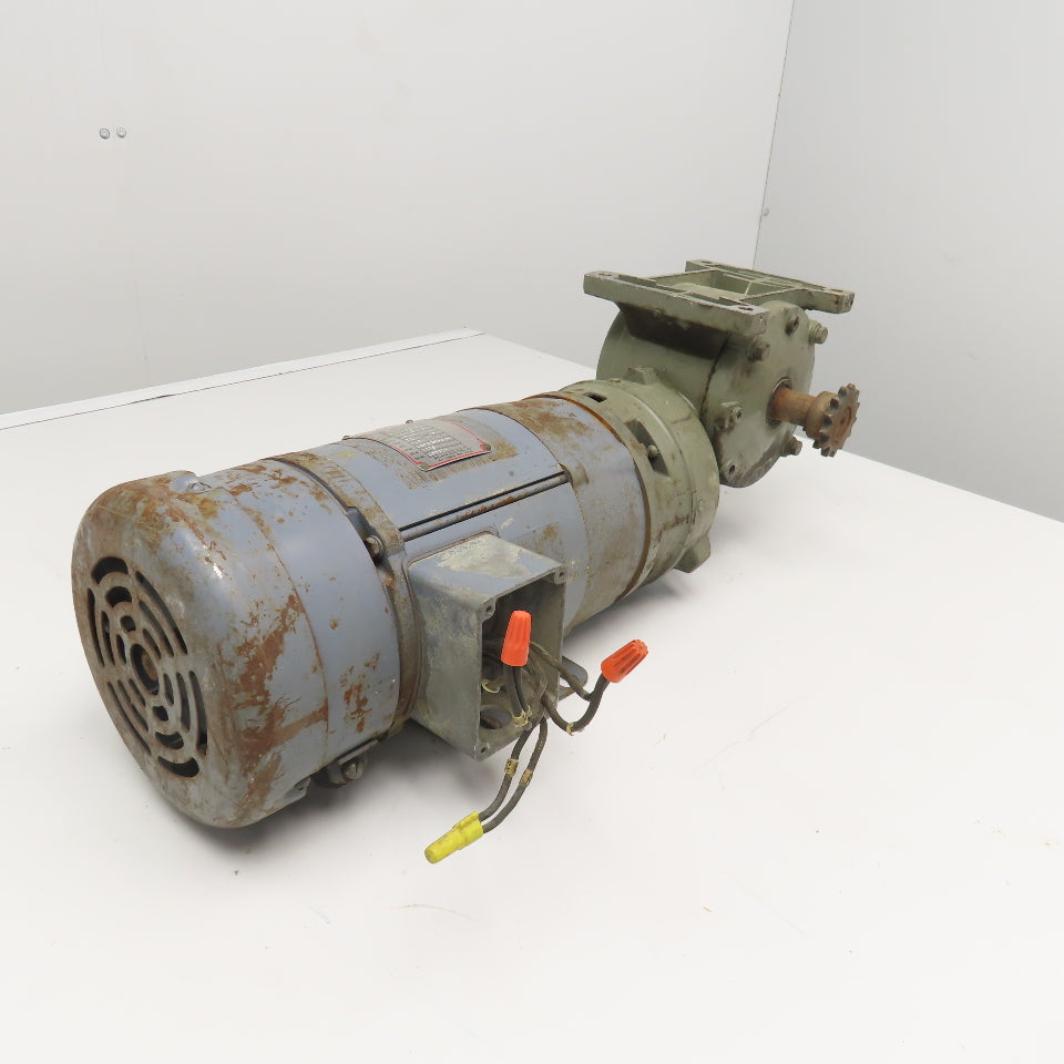 Baldor 27A02W64 90-100V DC 3/4Hp Gear Motor 39:1 Ratio 45RPM Output Tested