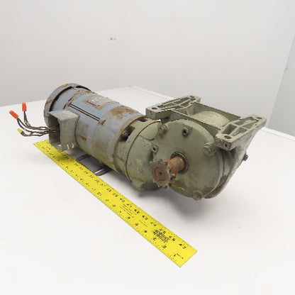 Baldor 27A02W64 90-100V DC 3/4Hp Gear Motor 39:1 Ratio 45RPM Output Tested