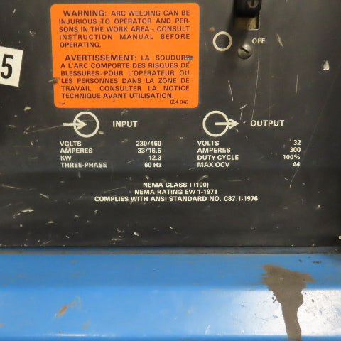 Miller CP-300S 300A Constant Potential MIG Welder 230/460V 3PH 10A Feeder & Cart