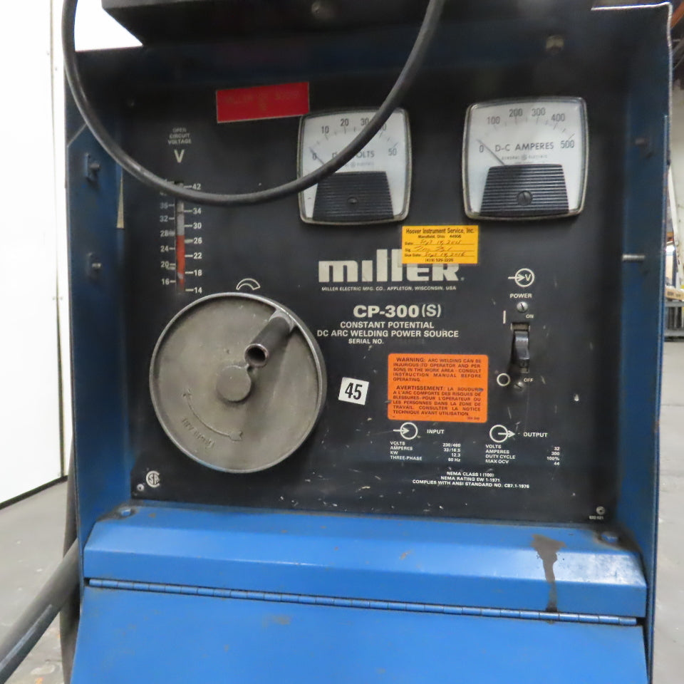 Miller CP-300S 300A Constant Potential MIG Welder 230/460V 3PH 10A Feeder & Cart