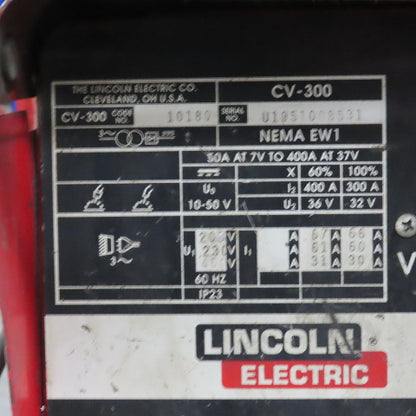 Lincoln CV-300 MIG Welder 32V 300A 230/460V 3PH LN-7 Feeder & Cart