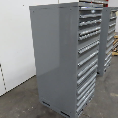 11 Drawer Industrial Small Parts Tool Storage Cabinet 28 x 28 x 60" (New Paint)