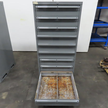 Lista 9 Drawer Industrial Small Parts Tool Storage Cabinet 28 x 28 x 60" Painted