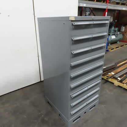 Lista 9 Drawer Industrial Small Parts Tool Storage Cabinet 28 x 28 x 60" Painted