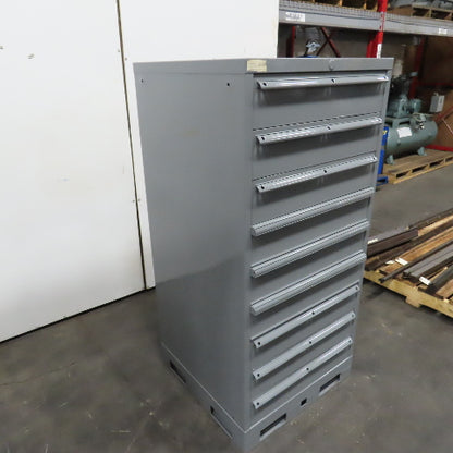 Lista 9 Drawer Industrial Small Parts Tool Storage Cabinet 28 x 28 x 60" Painted