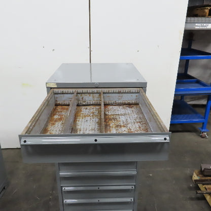 Lista 9 Drawer Industrial Small Parts Tool Storage Cabinet 28 x 28 x 60" Painted